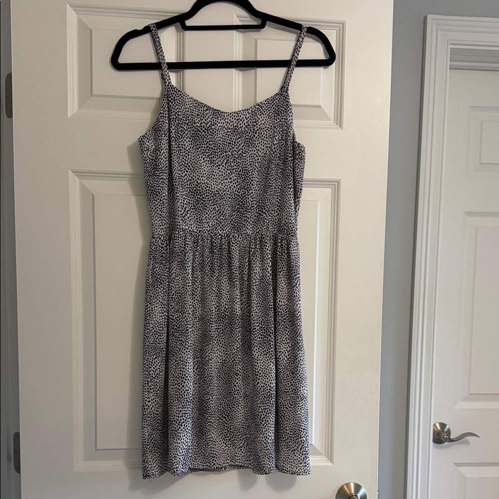 Aqua Black and White Spotted Dress